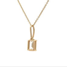 Load image into Gallery viewer, 14k White Gold and Diamond Emerald-cut Necklace