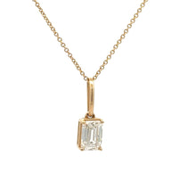 Load image into Gallery viewer, 14k White Gold and Diamond Emerald-cut Necklace