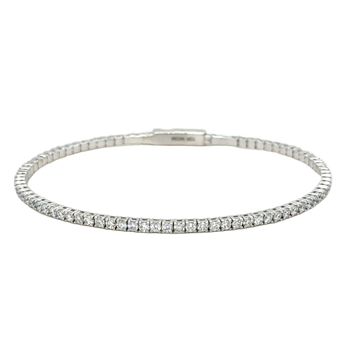 10k White gold Lab diamonds Fancy Bangle Bracelet