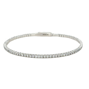 10k White gold Lab diamonds Fancy Bangle Bracelet
