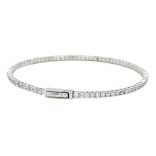 Load image into Gallery viewer, 10k White gold Lab diamonds Fancy Bangle Bracelet