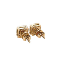 Load image into Gallery viewer, 14k Yellow Gold and Diamond Square Earrings