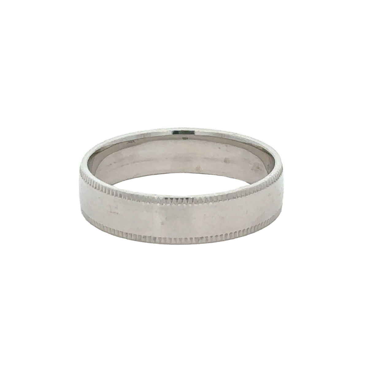 14k White Gold Wedding Band