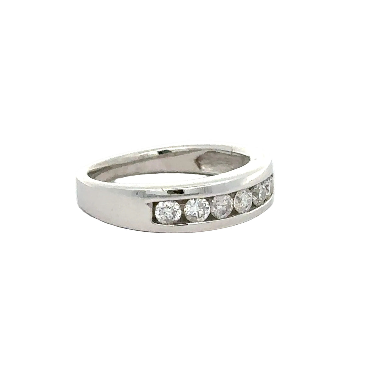 14k White Gold and Natural Diamonds Ring