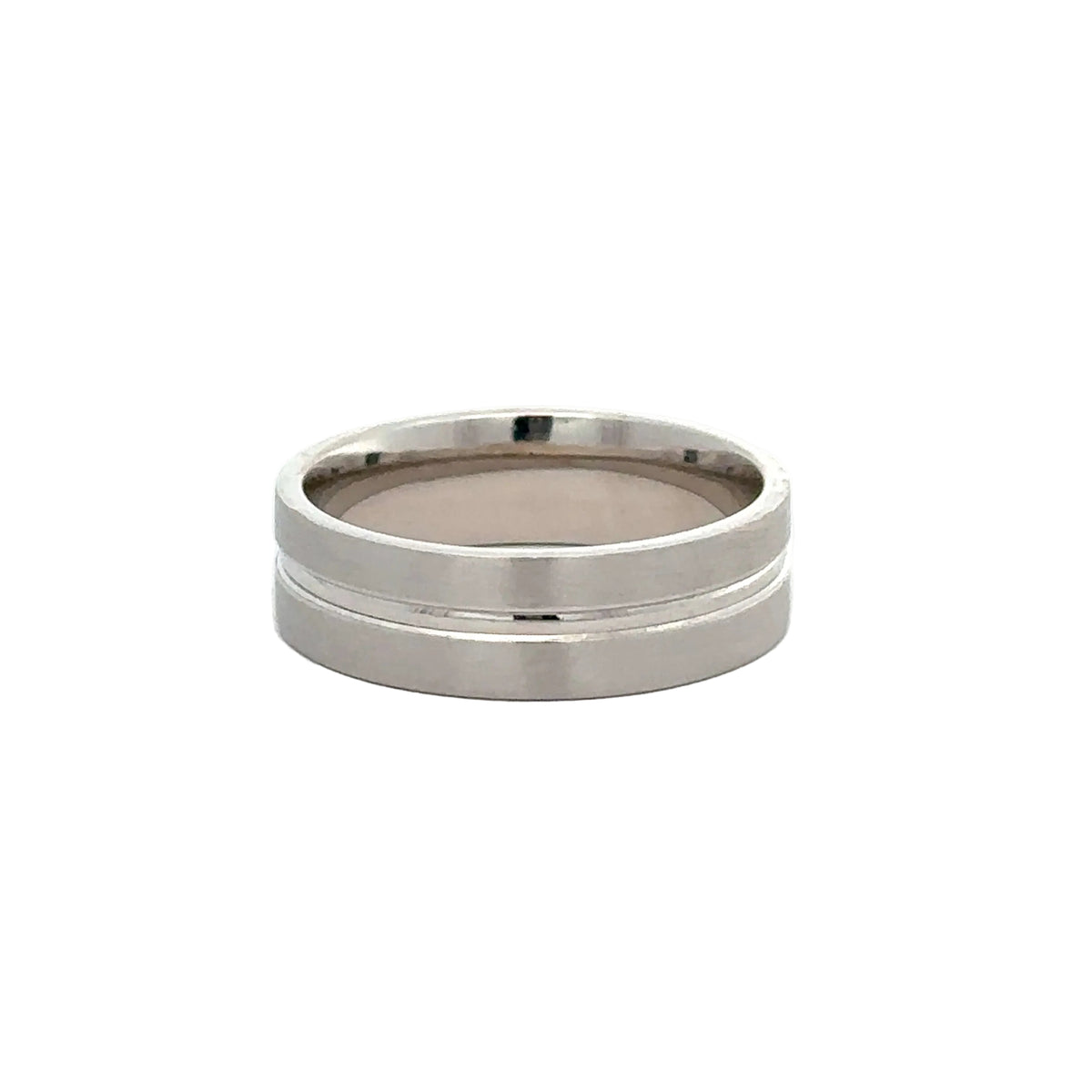 14k White Gold Wedding Band