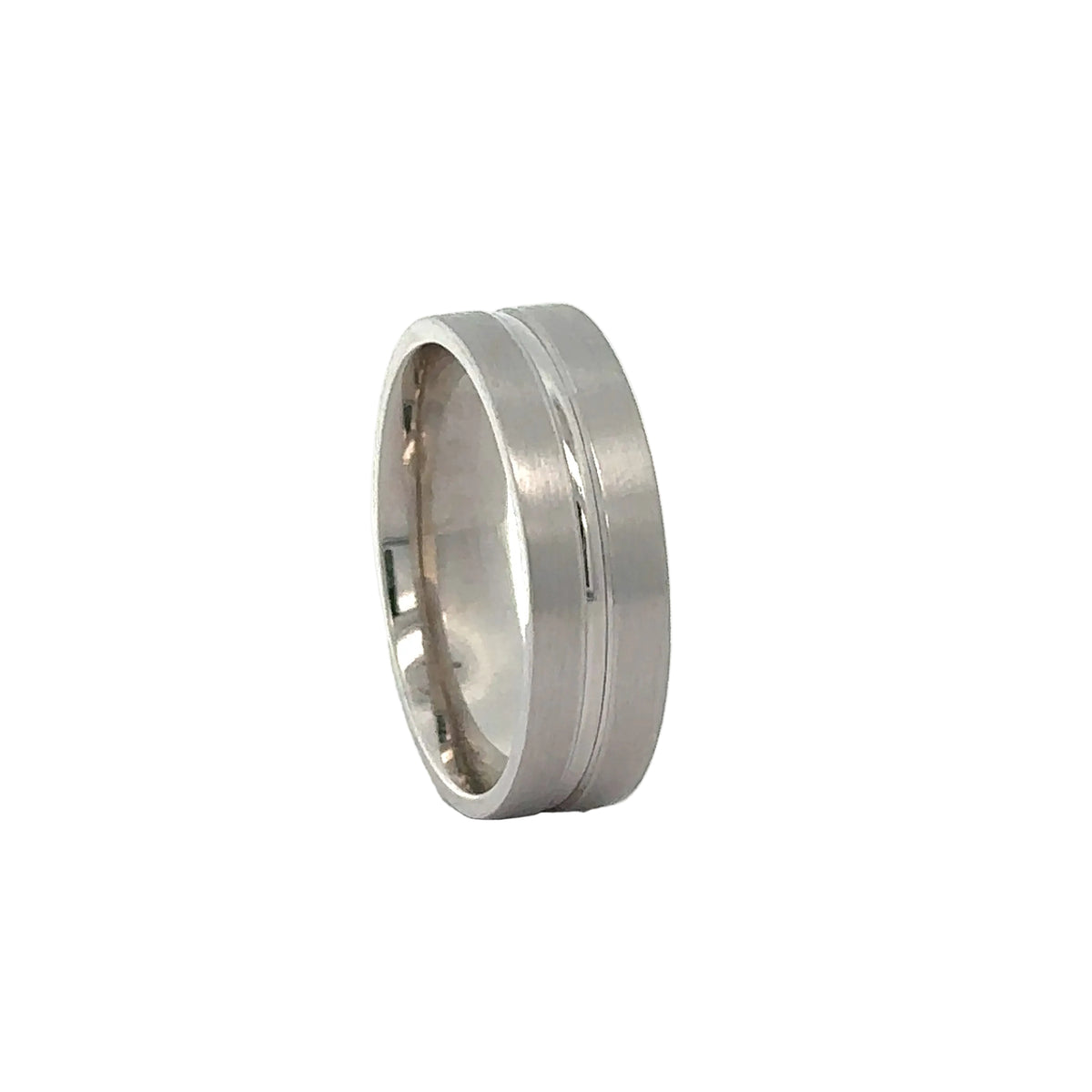 14k White Gold Wedding Band
