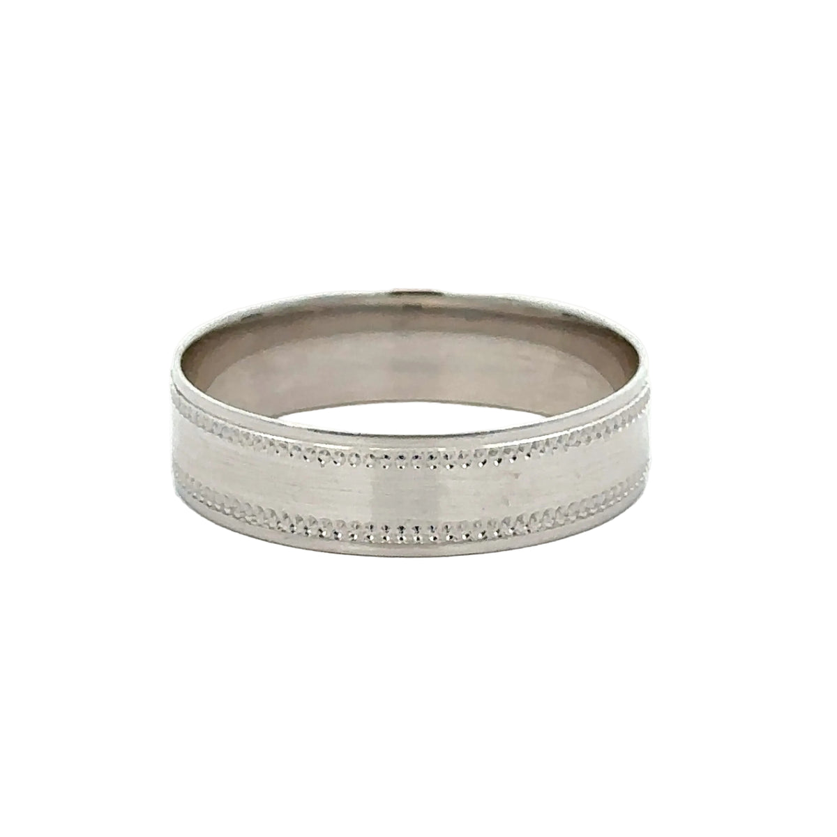 14k White Gold Wedding Band