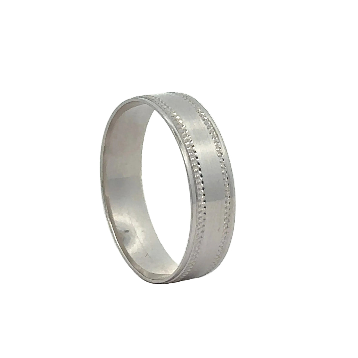 14k White Gold Wedding Band