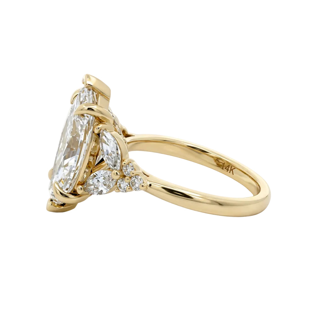 14kt Yellow Gold & Marquise Lab Created Diamond Engagement Ring