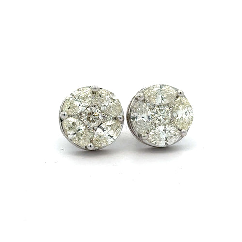 14k gold and diamond Fancy Earrings (choose your color)