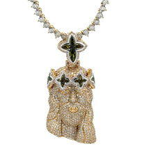 Load image into Gallery viewer, Yellow gold and Diamond Jesus Head Pendant and Tennis Chain set