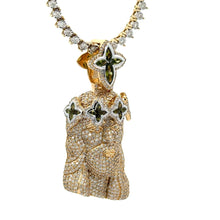 Load image into Gallery viewer, Yellow gold and Diamond Jesus Head Pendant and Tennis Chain set