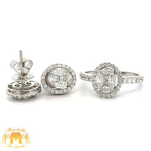 Load image into Gallery viewer, 18k white gold and diamond Fancy Ring and Earrings