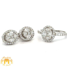 Load image into Gallery viewer, 18k white gold and diamond Fancy Ring and Earrings