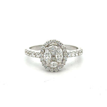 Load image into Gallery viewer, 18k white gold and diamond Fancy Ring and Earrings