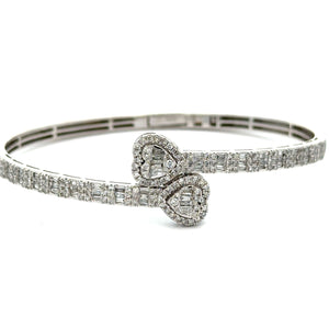 26mm Rolex Watch with stainless steel oyster band + White gold and Diamond Twin Heart Bangle + Ring