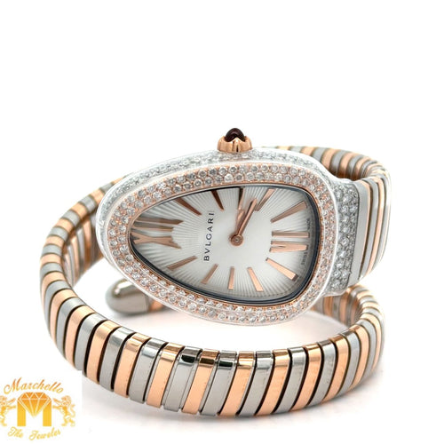 Bvlgary Serpenty Tubogas Snake Watch with Two-tone : Stainless Still and Rose Gold  Bracelet