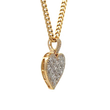 Load image into Gallery viewer, Yellow Gold and Diamond Heart Pendant and Yellow Gold Cuban Chain (VALENTINE`S DAY SPECIAL)