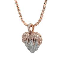 Load image into Gallery viewer, 14k Two-tone Gold and Diamond Heart Pendant and Rose Gold Ice Link Chain (VALENTINE`S DAY SPECIAL)