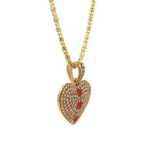 Load image into Gallery viewer, 14k Yellow Gold and Diamond Heart Pendant and Yellow gold Ice Link Chain (VALENTINE`S DAY SPECIAL)