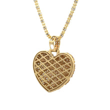 Load image into Gallery viewer, 14k Yellow Gold and Diamond Broken Heart with Round Diamonds and Yellow Gold Iced Link Chain Set (VALENTINE`S DAY SPECIAL)