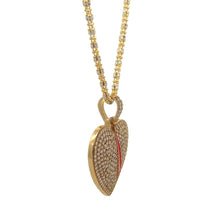 Load image into Gallery viewer, 14k Yellow Gold Broken Heart Pendant and Yellow Gold Ice Link Chain  (VALENTINE`S DAY SPECIAL)