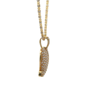 14k Yellow Gold Arrow through Heart Pendant and Yellow Gold Ice Link Chain (VALENTINE`S DAY SPECIAL)