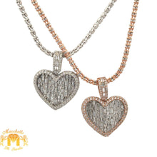 Load image into Gallery viewer, 14k gold and diamond Heart Pendant and Gold Ice Link chain (VALENTINE`S DAY SPECIAL) (choose your color)