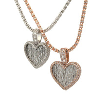 Load image into Gallery viewer, 14k gold and diamond Heart Pendant and Gold Ice Link chain (VALENTINE`S DAY SPECIAL) (choose your color)