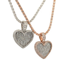 Load image into Gallery viewer, 14k gold and diamond Heart Pendant and Gold Ice Link chain (VALENTINE`S DAY SPECIAL) (choose your color)