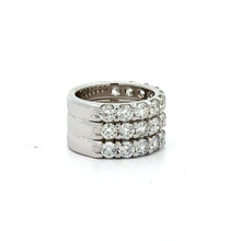 Load image into Gallery viewer, 14k white gold and diamond Band (3 rows of diamonds)