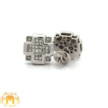 Load image into Gallery viewer, 14k white gold and diamond Earrings