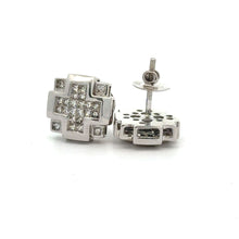 Load image into Gallery viewer, 14k white gold and diamond Earrings