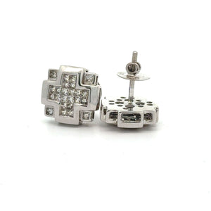 14k white gold and diamond Earrings