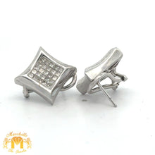 Load image into Gallery viewer, 14k white gold and diamond Earrings