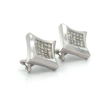 Load image into Gallery viewer, 14k white gold and diamond Earrings