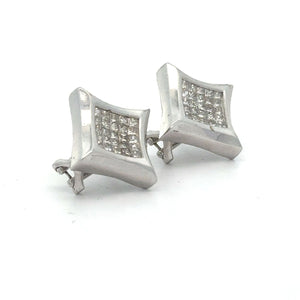 14k white gold and diamond Earrings