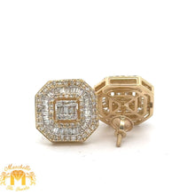 Load image into Gallery viewer, 14k yellow gold and diamond Square shape Earrings