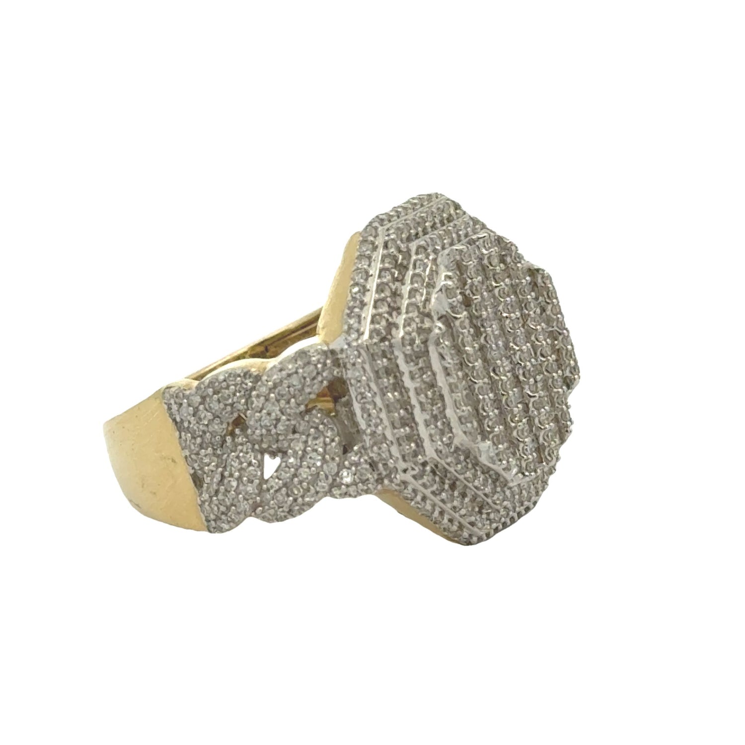 14k yellow gold and diamond Men`s Ring