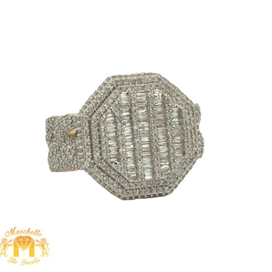 14k yellow gold and diamond Men`s Ring