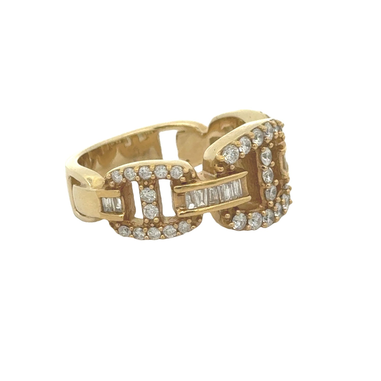 14k yellow gold and diamond Men`s Ring