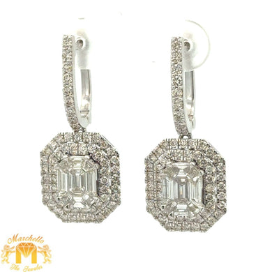 14k white gold and diamond Fancy Drop Earrings