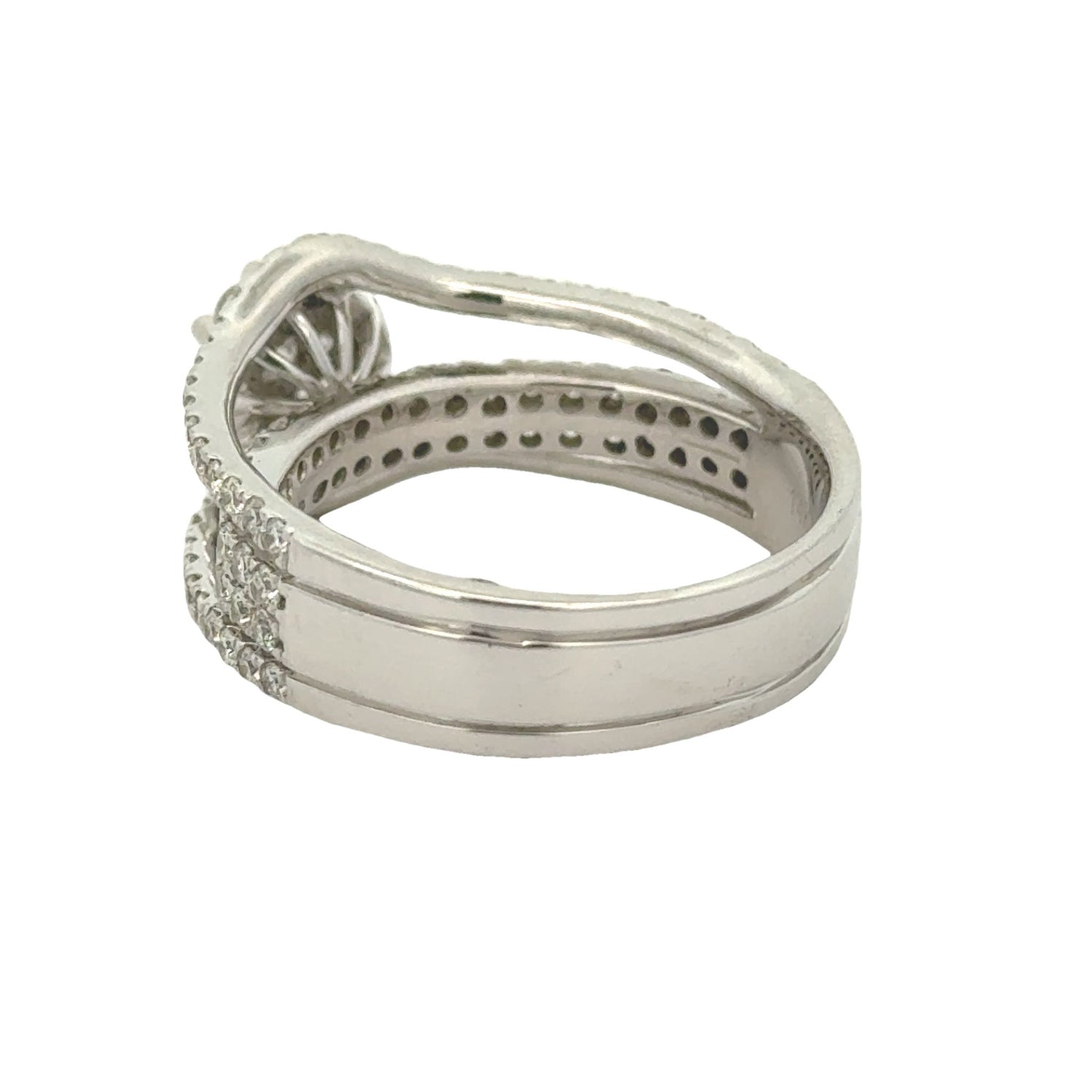 14k white gold and diamond Ladies` Fancy Ring