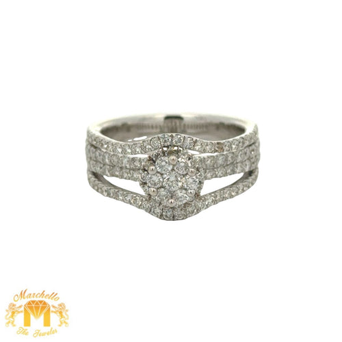 14k white gold and diamond Ladies` Fancy Ring