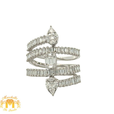 VVS/vs high clarity diamonds set in a 18k white gold and diamond Ladies` Fancy Ring