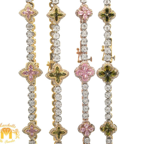 Gold and Diamond Fancy Bracelet (choose your color)