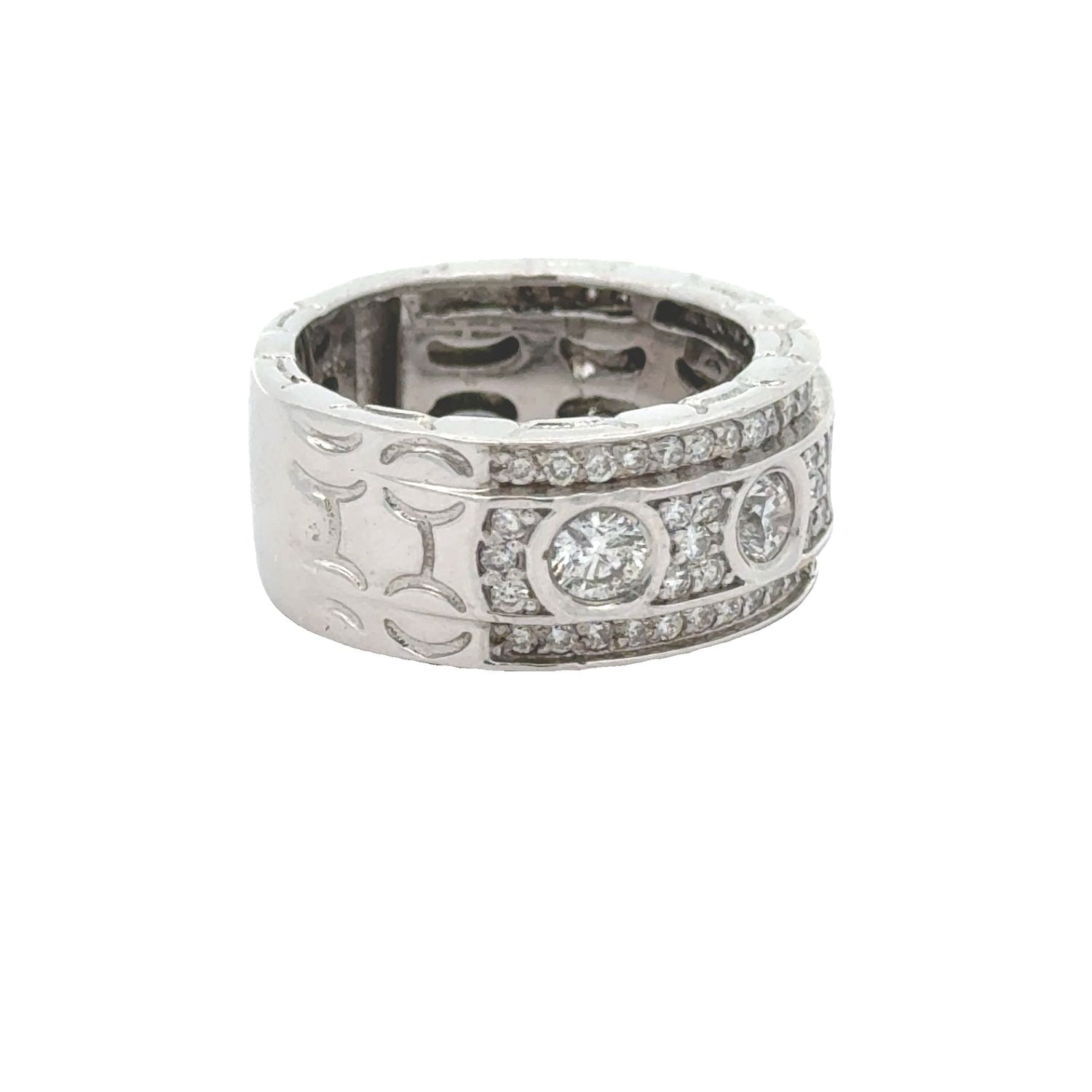 14k white gold and diamond Band with Round diamonds (LIMITED EDITION)