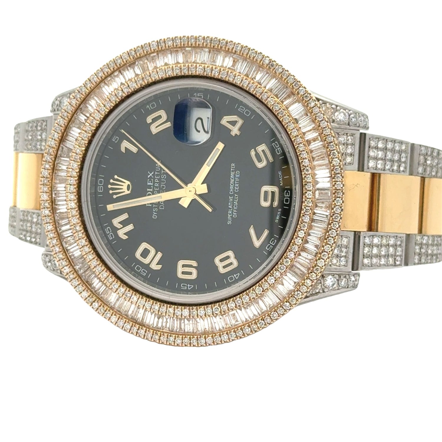 41mm Two-tone Rolex & XXL Bezel + 14k two-tone gold and diamond Bangle