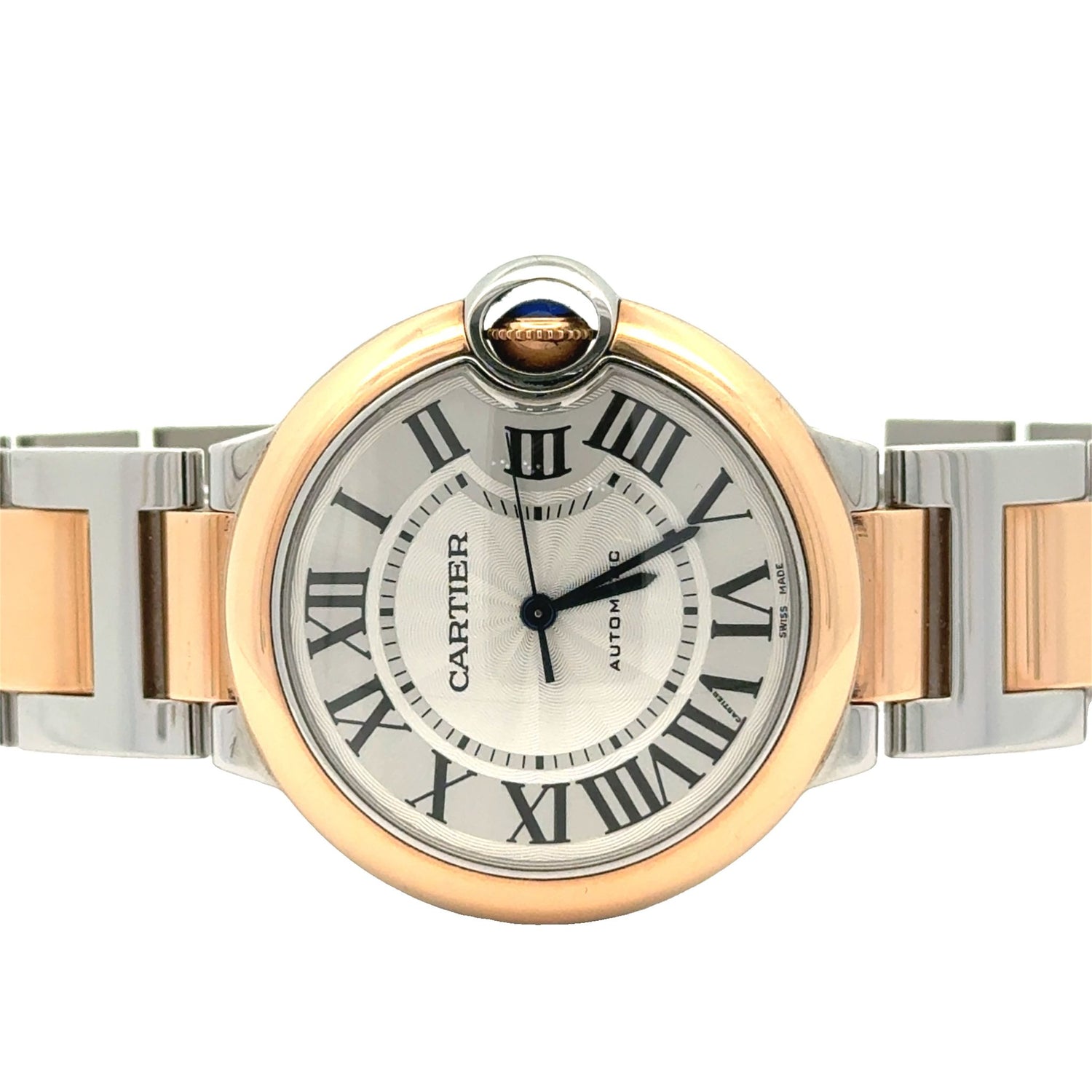 36mm Two-tone Cartier + 14k two-tone gold and diamond twin heart Bangle