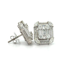 Load image into Gallery viewer, VVS/vs high clarity diamonds set in a 18k White Gold Ladies Ring and Earrings